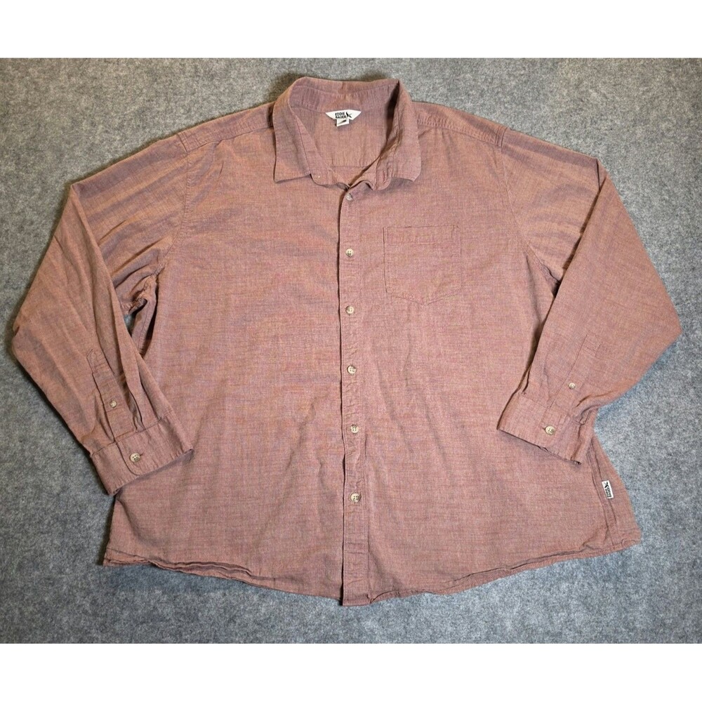 Eddie Bauer Men’s 3XL Red Chambray Long Sleeve Button Down Shirt Coastal